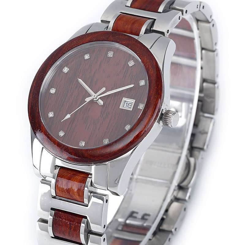 Steel+ Wooden Watches Women GM-7017 OEM Watches For Quality Brand Company