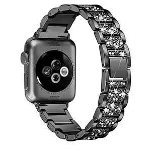 Fashion Luxury Style Stainless Steel With Diamonds Small MOQ Is Available Apple Smart Watch Band