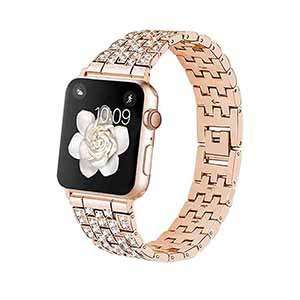High Quality Factory Price Diamond Apple Watch Strap Accepted In Small Orders Stainless Apple Watch Band
