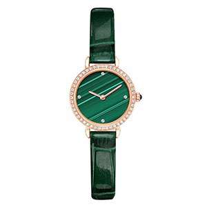 GF-7080 Hot Sale Style Vintage Little Green Watch Genuine Leather Band Watches For Ladies Custom Color
