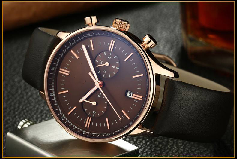 Classic leather strap watch