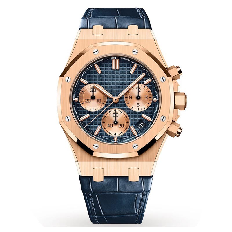 Mens Watch With Genuine Leather Strap