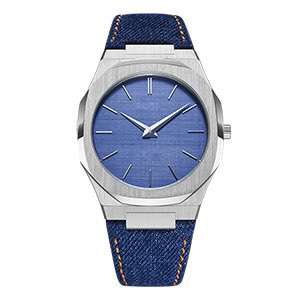 GM-8011 Quartz Watches Japan Movement Steel Color Case With Blue Dial Watch  Custom Men's Watches