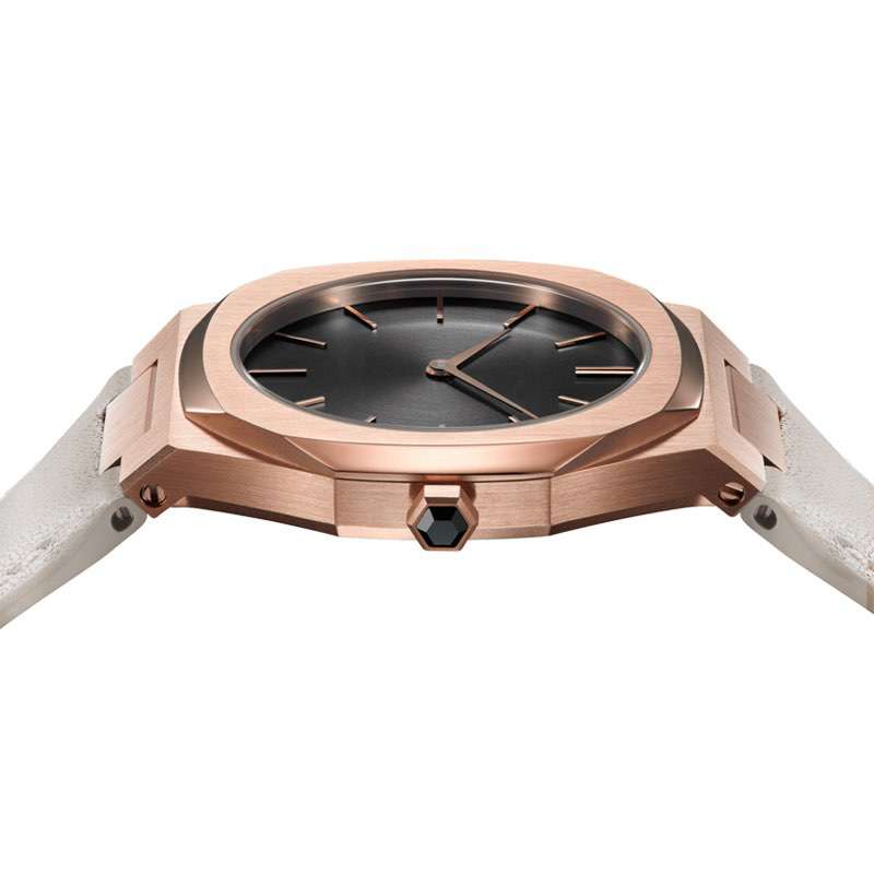 GF-7048 Rose Gold Case With Black Dial Watch Genuine Leather Band Ladies Watch China Watch Factory