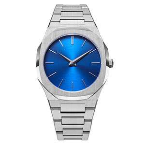 GM-8074 Hot Sale Style Watch Stainless Steel Case With Blue Dial Fashionable Mens Watch Quartz Movement