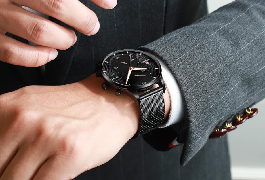 What are the characteristics of men's business watches?