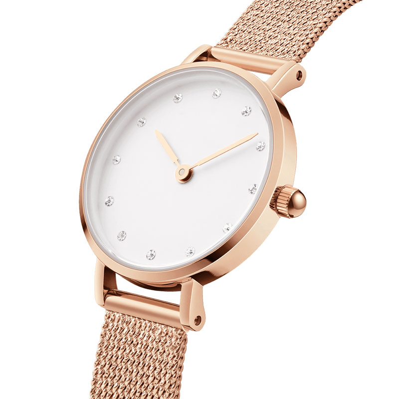 GF-7098 Rose Gold Watches For Women Good Quality Simple Style New Coming Mesh Band Ladies’ Watch