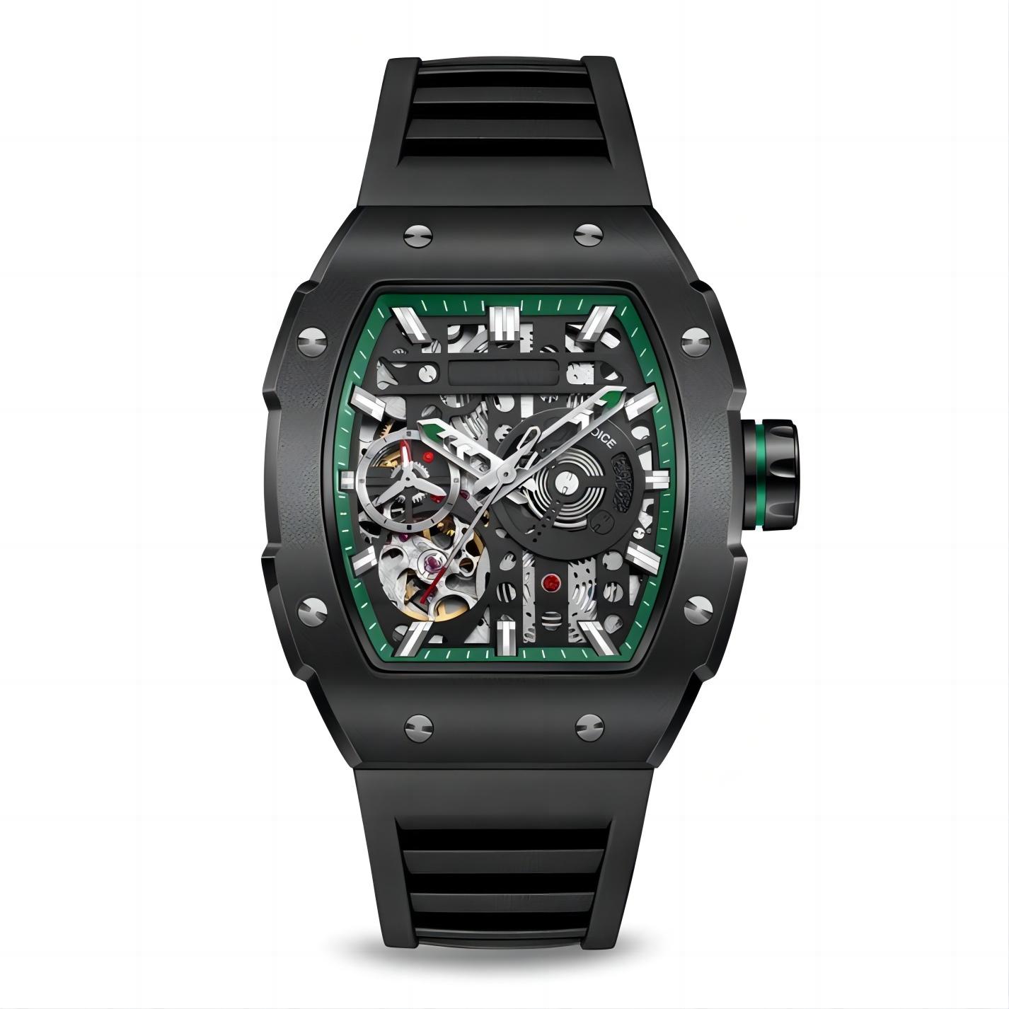CMW-8024 Mens Skeleton Mechanical Psychic Compass-Green Watch Custom Logo