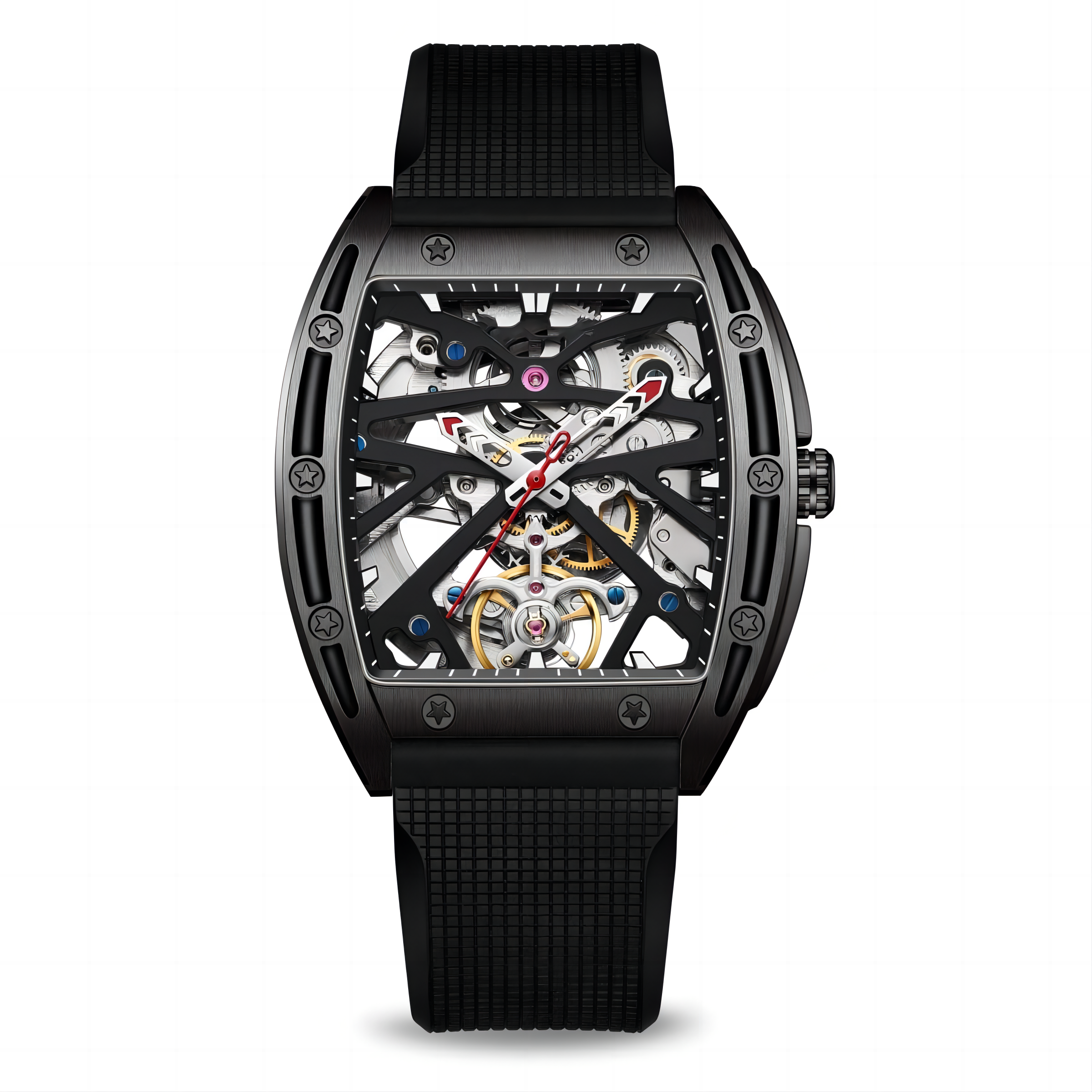CMW-8033 Machine Automatic Black Fluorine rubber Watch Custom Logo