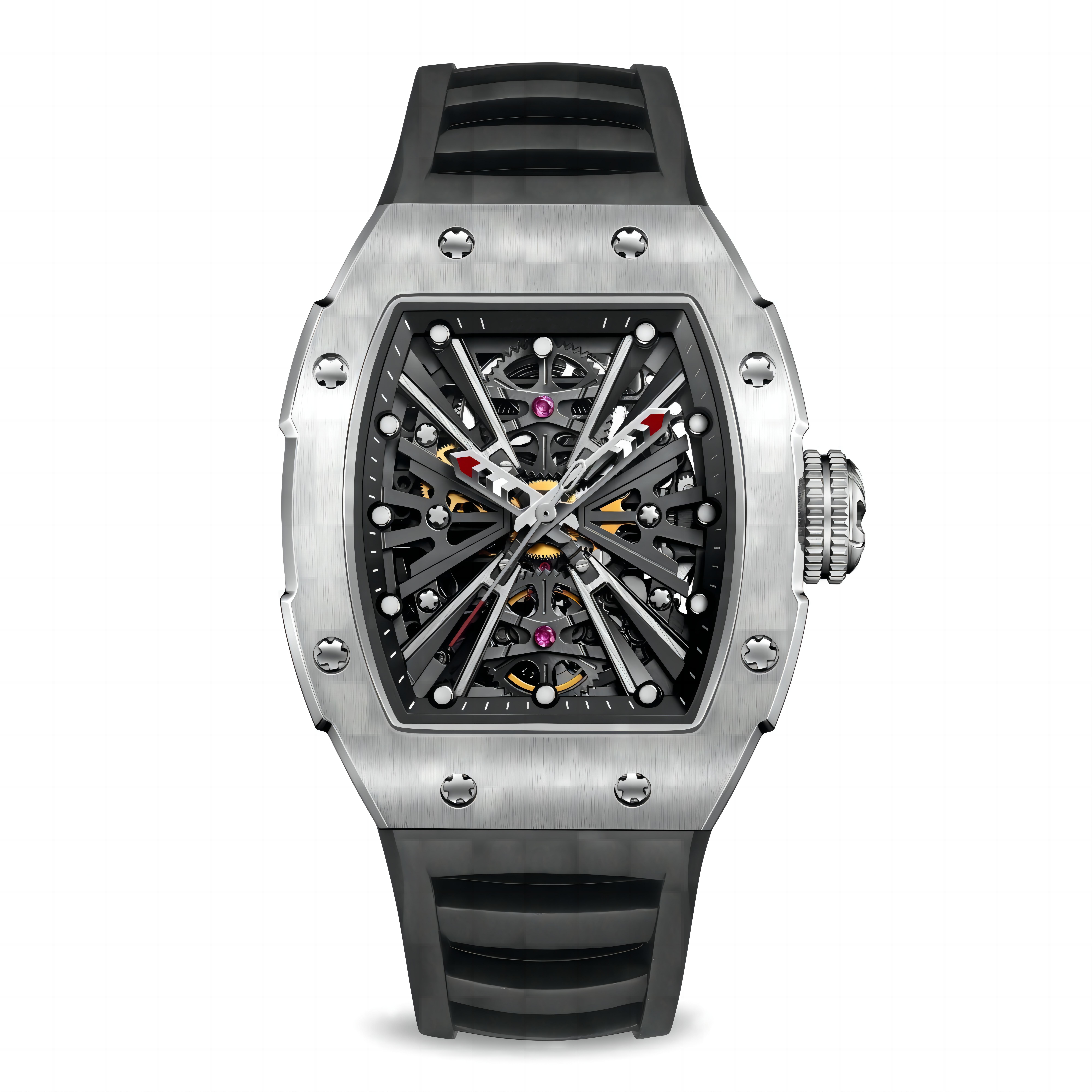 CMW-8031 Mens Skeleton Mechanical The X Series-Silvery Watch Custom Logo