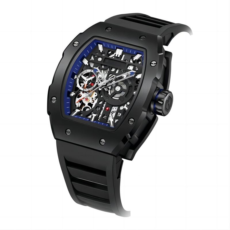 CMW-8023 Mens Skeleton Mechanical Psychic Compass-Blue Watch Custom Logo