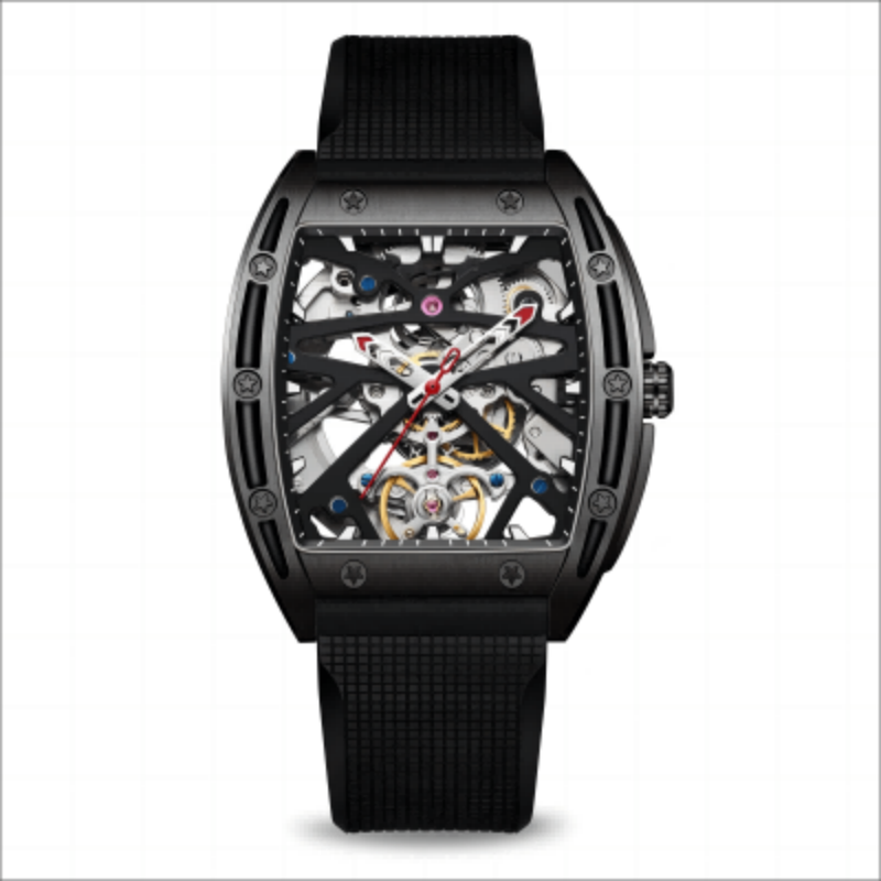 CMW-8033 Machine Automatic Black Fluorine rubber Watch Custom Logo