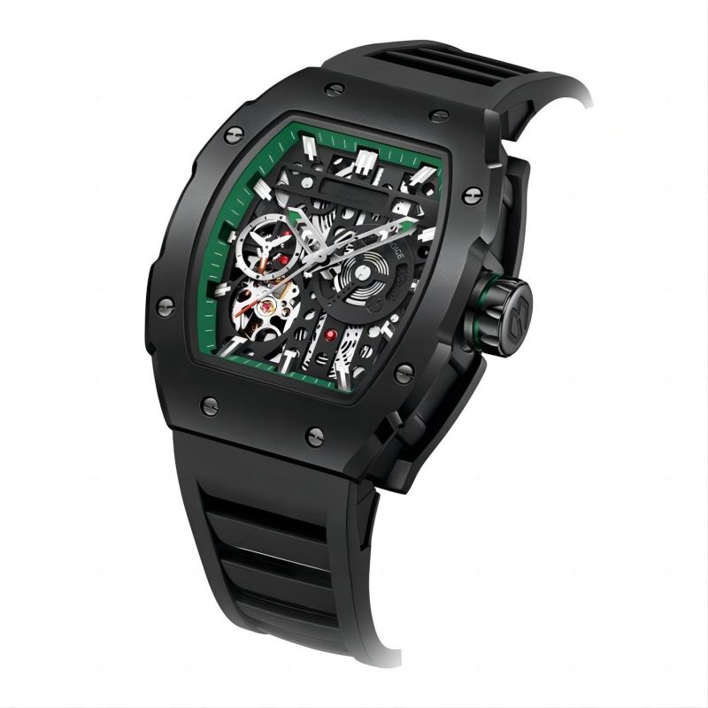 CMW-8024 Mens Skeleton Mechanical Psychic Compass-Green Watch Custom Logo