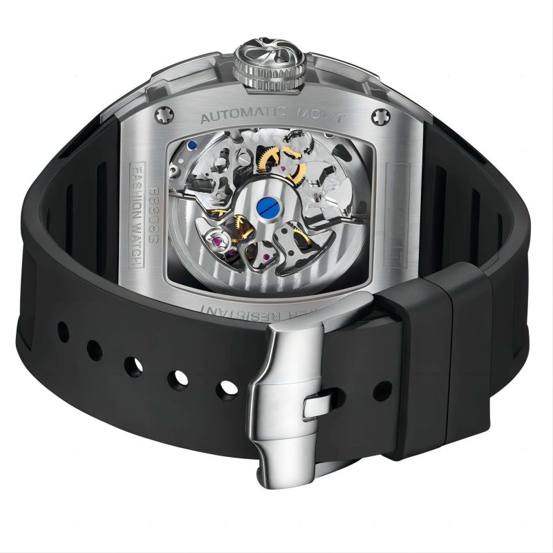 CMW-8028 Mens Skeleton Mechanical Psychic Compass-Silvery Watch (NEW color) Custom Logo