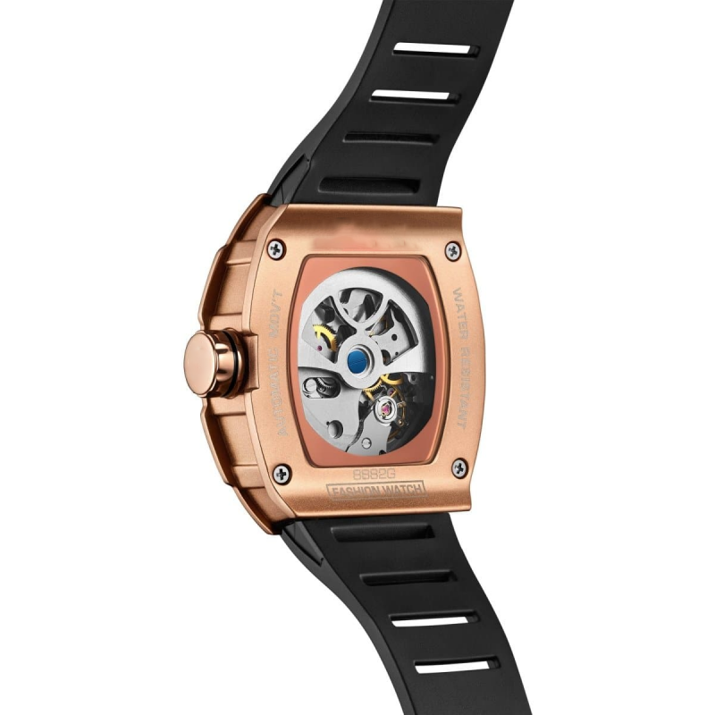 CMW-8042 Mens Skeleton Machine Automatic Viking omahawk-Rose Gold Watch Custom Logo