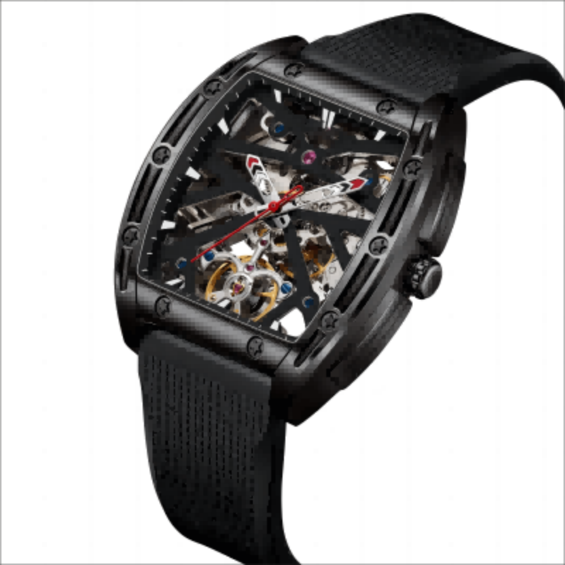 CMW-8033 Machine Automatic Black Fluorine rubber Watch Custom Logo