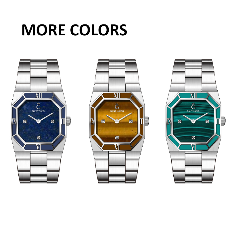 S10 Minimalist Stainless Steel Watch 27x29mm - PC20 Quartz, Solid 3-Link Band, Mineral Crystal