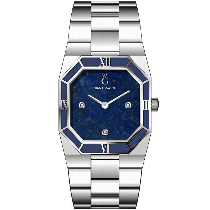 S10 Classic Analog Watch 29mm - White/Blue/Green Dial, Stainless Steel Case & Bracelet, Quartz