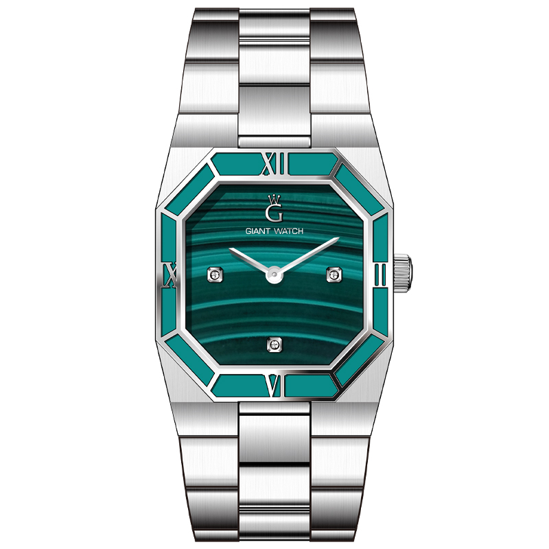 S10 Minimalist Stainless Steel Watch 27x29mm - PC20 Quartz, Solid 3-Link Band, Mineral Crystal