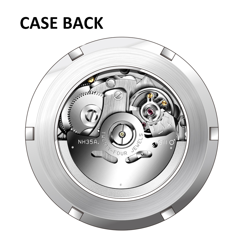 S11 Durable 42mm Auto Watch - Sunburst OR Hammer Texture Dial, Luminous Markers, Solid Steel Band, Screw-Down Caseback