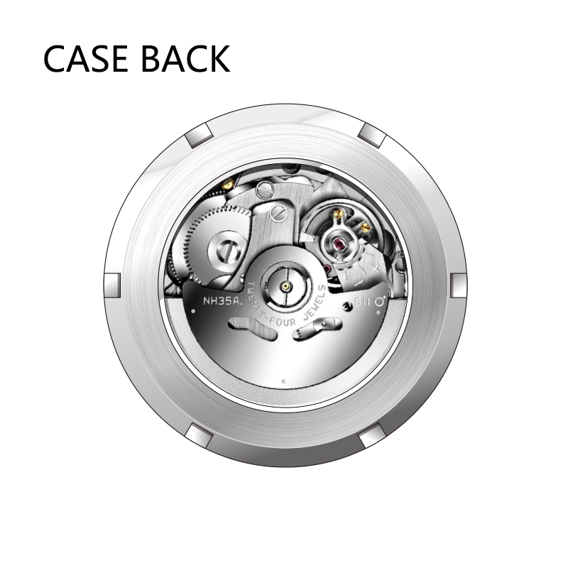 Heavy Custom NH35 Automatic Men Watch 40mm Round Stainless Steel Date 3ATM Elegant Automatic Watch For Men