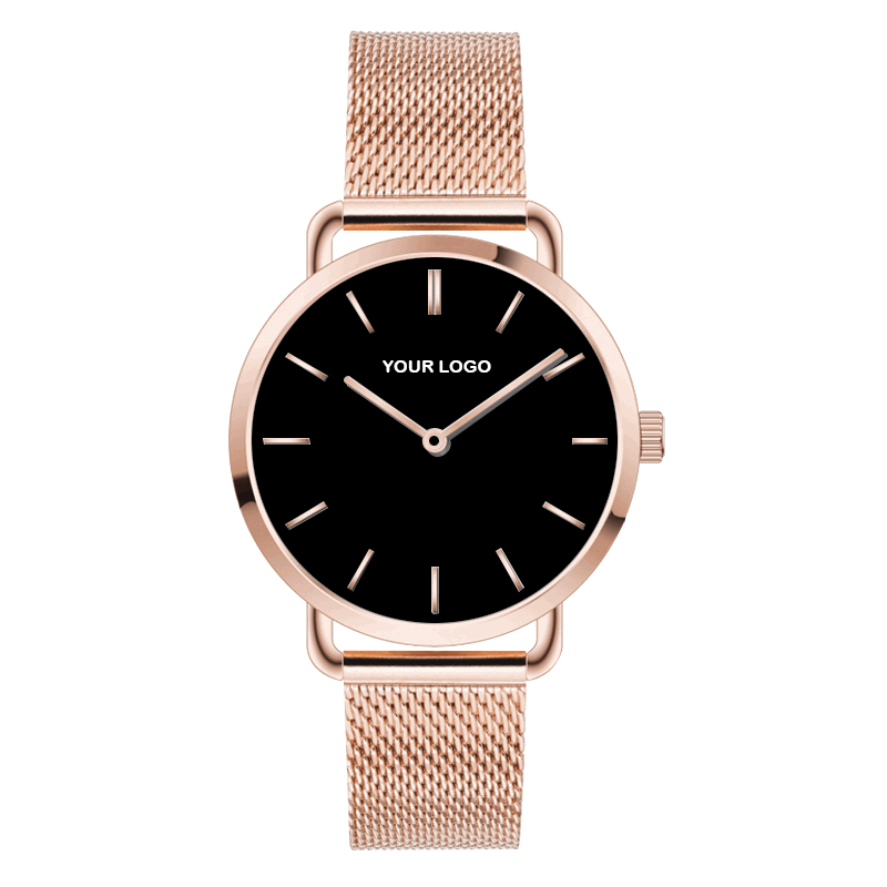 Trendy Milanaise Rose Gold Lady Watch For OEM