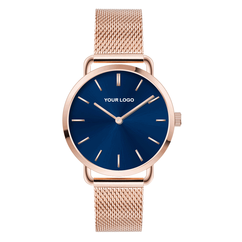 Trendy Milanaise Rose Gold Lady Watch For OEM