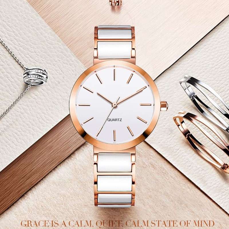 Womens Ceramic Watches Custom LOGO GF-7014