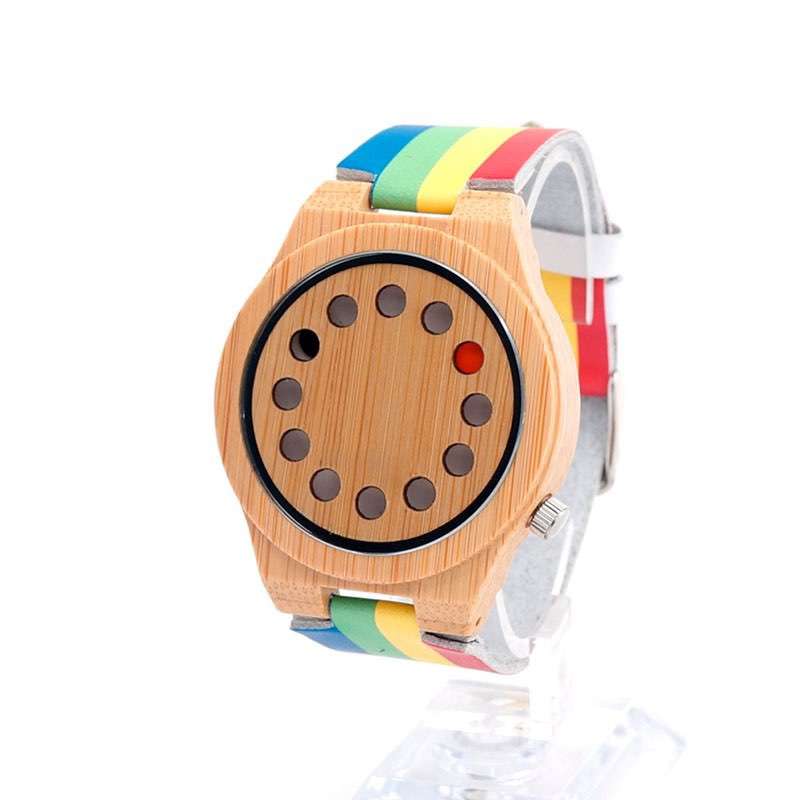 GW-7009 Nylon Strap Wood Watches For Men Custom Logo