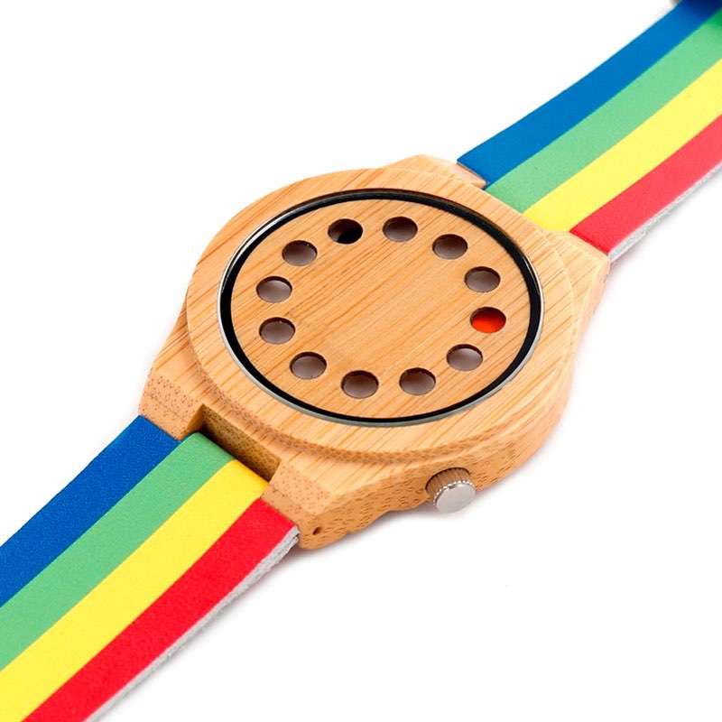 GW-7009 Nylon Strap Wood Watches For Men Custom Logo