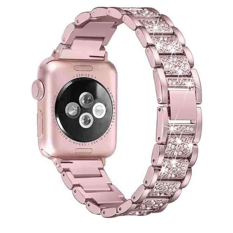 Fashion Luxury Style Stainless Steel With Diamonds Small MOQ Is Available Apple Smart Watch Band