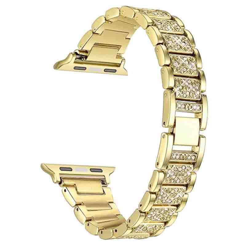 Fashion Luxury Style Stainless Steel With Diamonds Small MOQ Is Available Apple Smart Watch Band