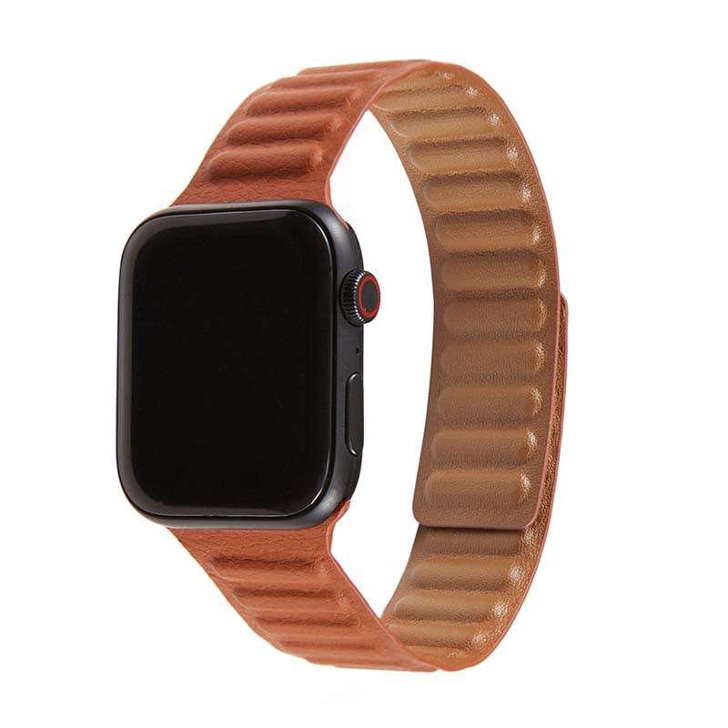 Luxury Unique Design Genuine Leather Adjustable Magnetic Apple Watch Band 42MM 44MM