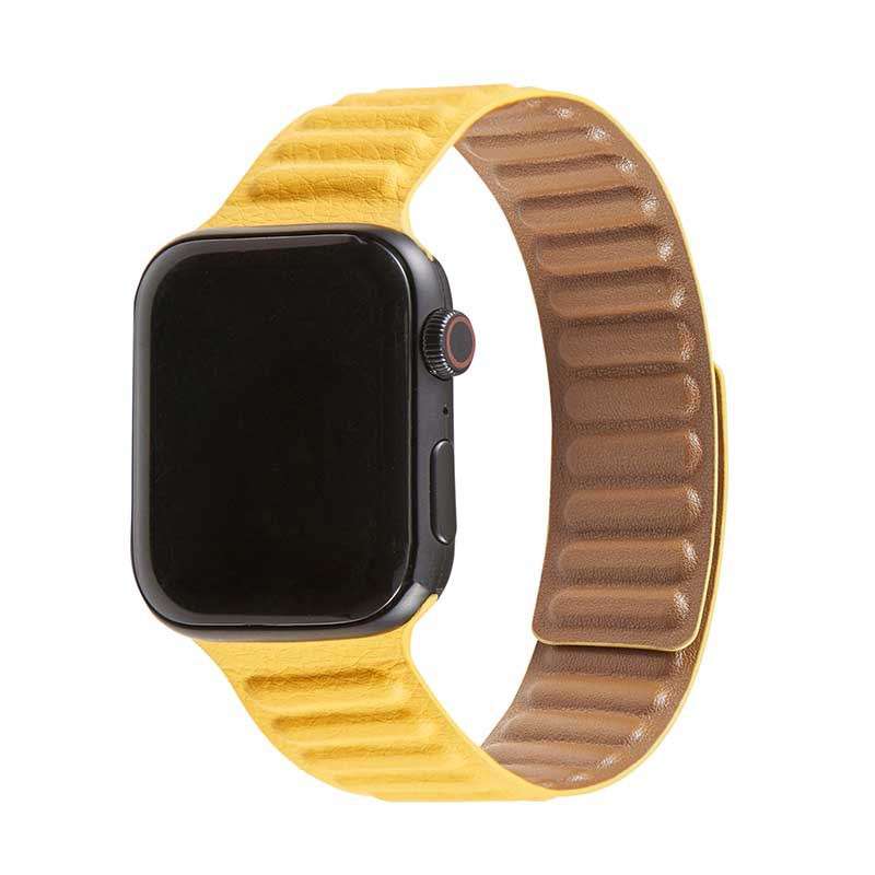 Luxury Unique Design Genuine Leather Adjustable Magnetic Apple Watch Band 42MM 44MM