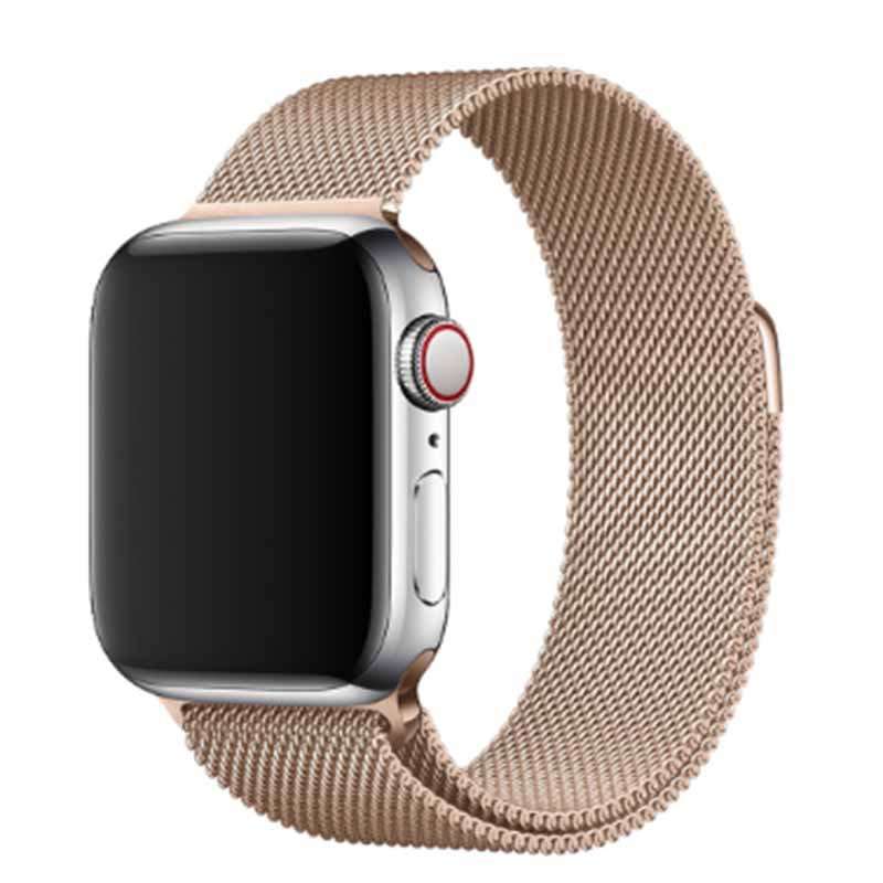 Stainless Steel Apple Watch Mesh Metal Loop Band With Adjustable Magnetic Closure Replacement Strap Fit For Apple Smart Iwatch Series