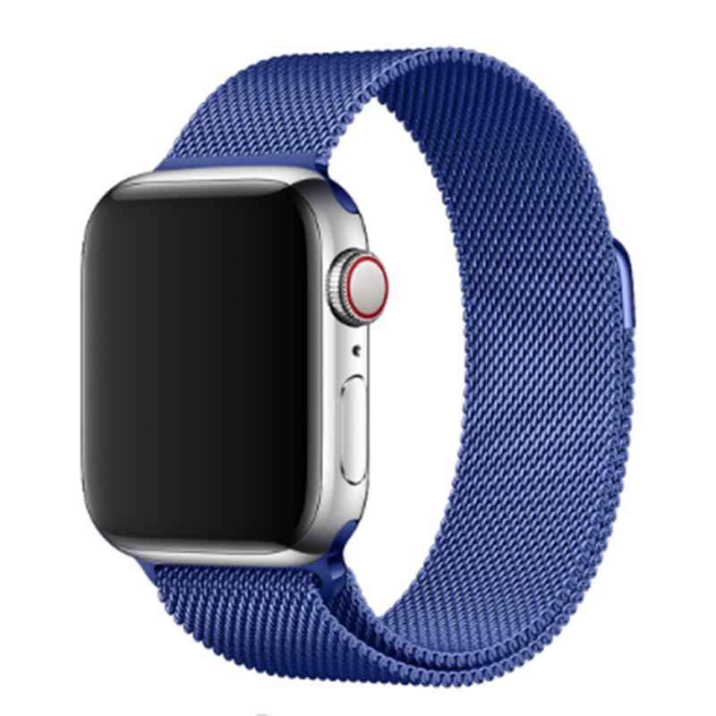 Stainless Steel Apple Watch Mesh Metal Loop Band With Adjustable Magnetic Closure Replacement Strap Fit For Apple Smart Iwatch Series