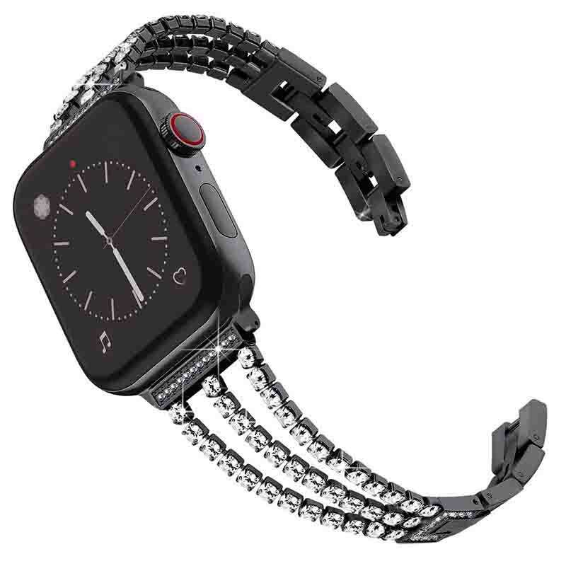 Popular Diamond Stainless Steel Bracelet With Apple Smartwatch Straps Accepts Small Order Quantities Iwatch Metal Strap