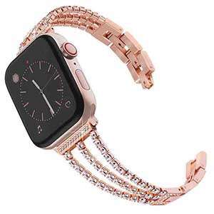Popular Diamond Stainless Steel Bracelet With Apple Smartwatch Straps Accepts Small Order Quantities Iwatch Metal Strap