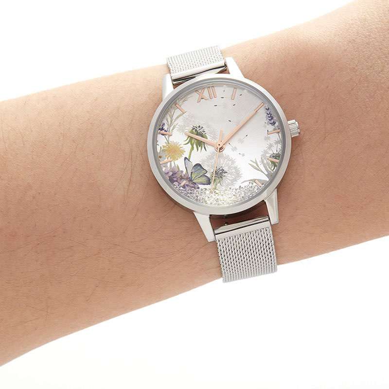  Colorful Dial Ladies Trending Watches With Stainless Steel Mesh Strap GF-7025