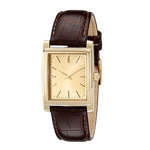 GM-8005 Vintage Gold Dial And Brown Leather Band Square Watch Classic Watches For Men