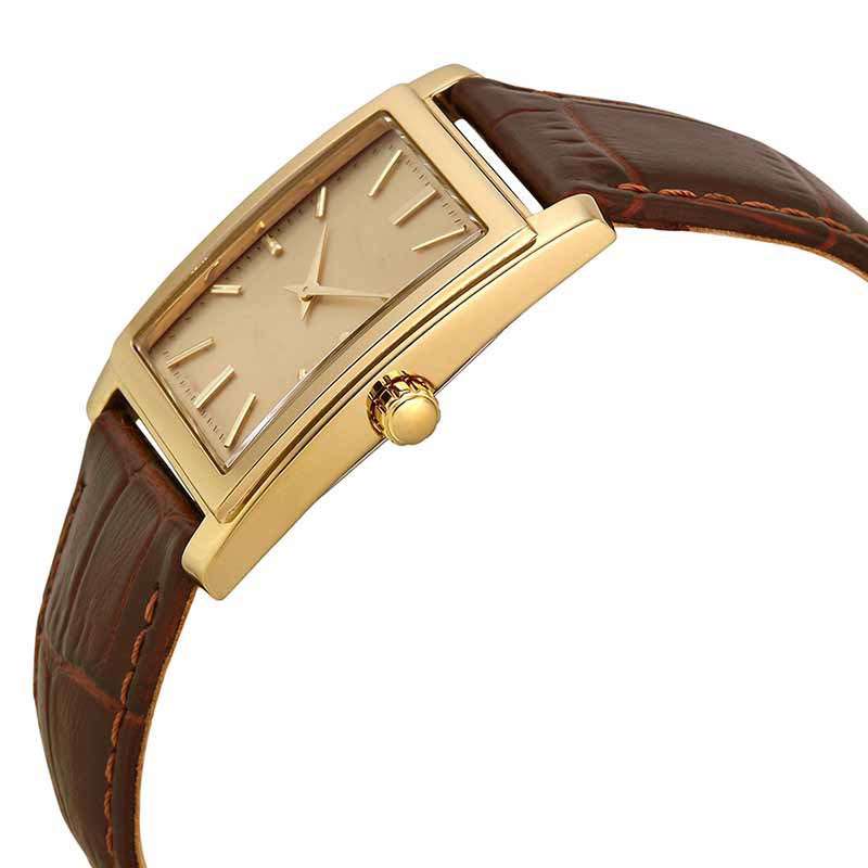  Vintage Gold Dial And Brown Leather Band Square Watch Classic Watches For Men GM-8005