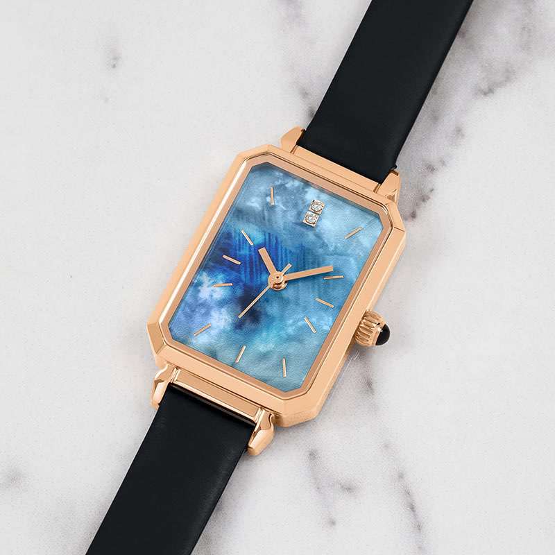 GF-7031 New Arrival Three Hands Square Womens Wristwatches With Genuine Leather Strap OEM Watches