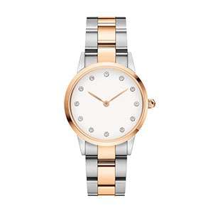 GF-7044 Diamond Hour Mark Watch Double Colors Watch Band Luxury Modern Lady Watch OEM Custom Logo Watch