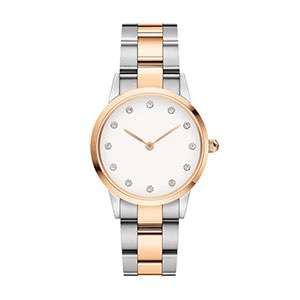 Diamond Hour Mark Watch Double Colors Watch Band Luxury Modern Lady Watch OEM Custom Logo Watch  GF-7044