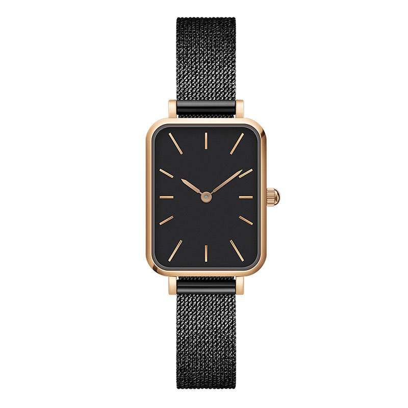  High Quality Watch With Square Dial Woman Black Watch China Watch Factory GF-7042