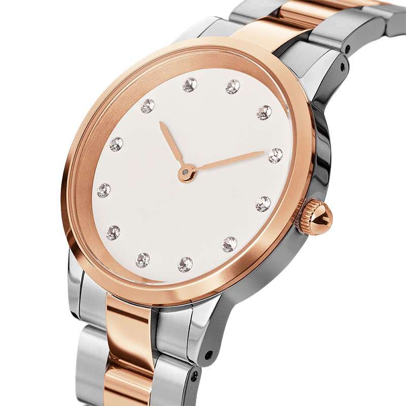 Diamond Hour Mark Watch Double Colors Watch Band Luxury Modern Lady Watch OEM Custom Logo Watch  GF-7044