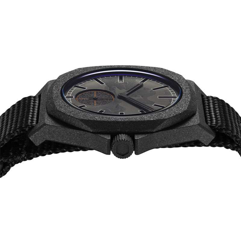 GM-8008 Black Watches For Men Single Pass Woven Nylon Watch Band Stainless Steel Wristwatch OEM Watch