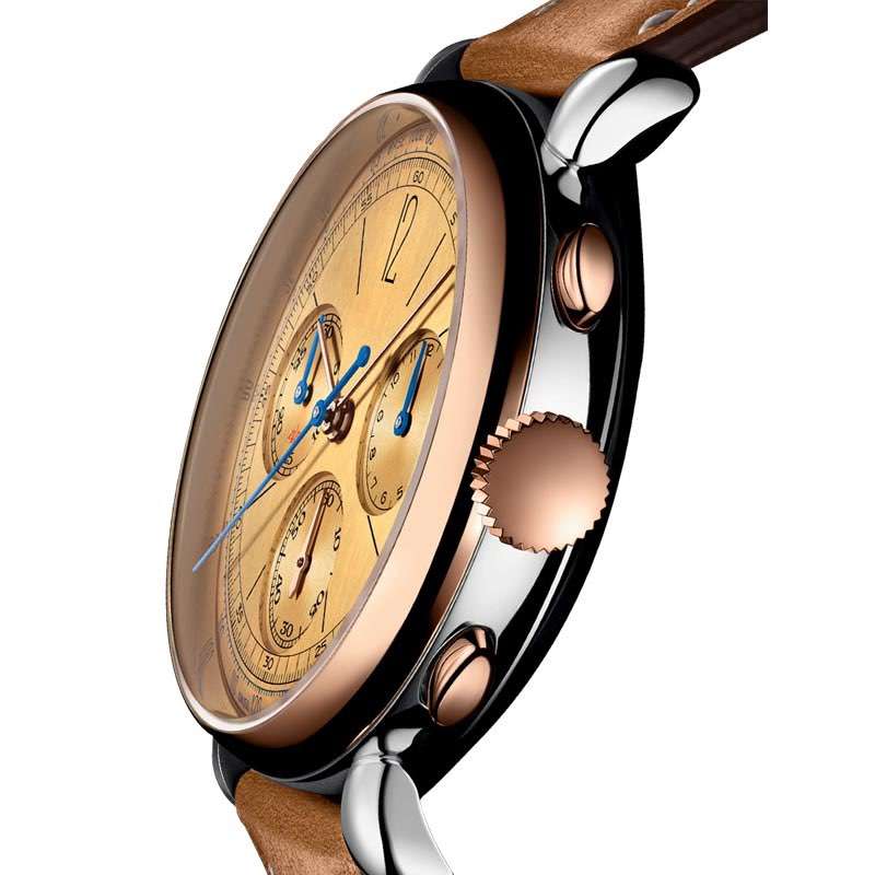 CM-8040 Wholesale Chronograph Watches Rose Gold Dial Wrist Watches Leather Men Watches OEM Watch