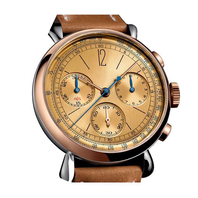 CM-8040 Wholesale Chronograph Watches Rose Gold Dial Wrist Watches Leather Men Watches OEM Watch