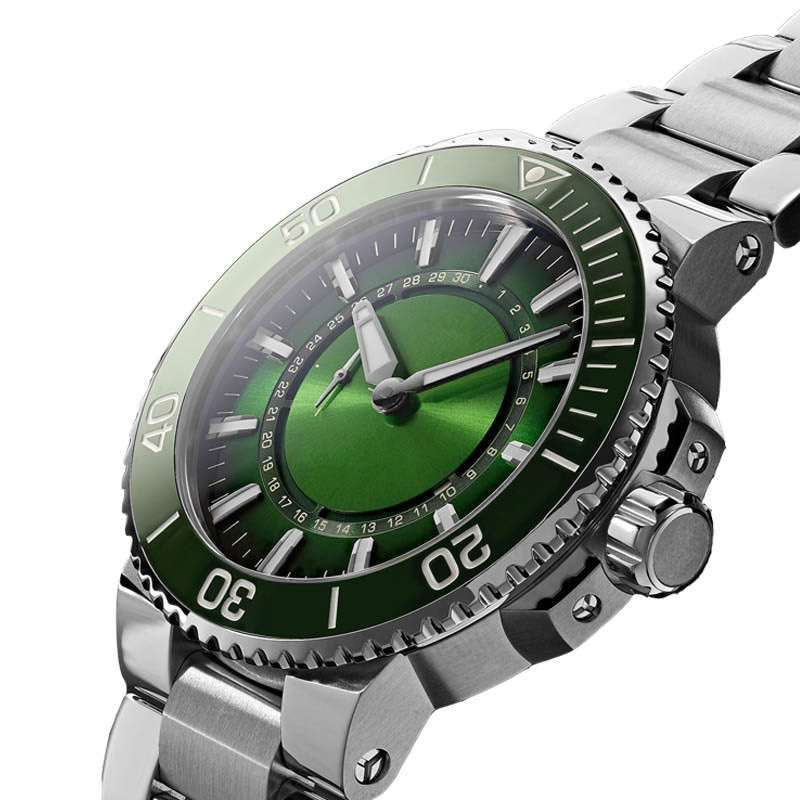 GD-1008 Inspired Quality Stainless Steel Mens Watch Unique Green Dial Quartz Diver Watch For Man